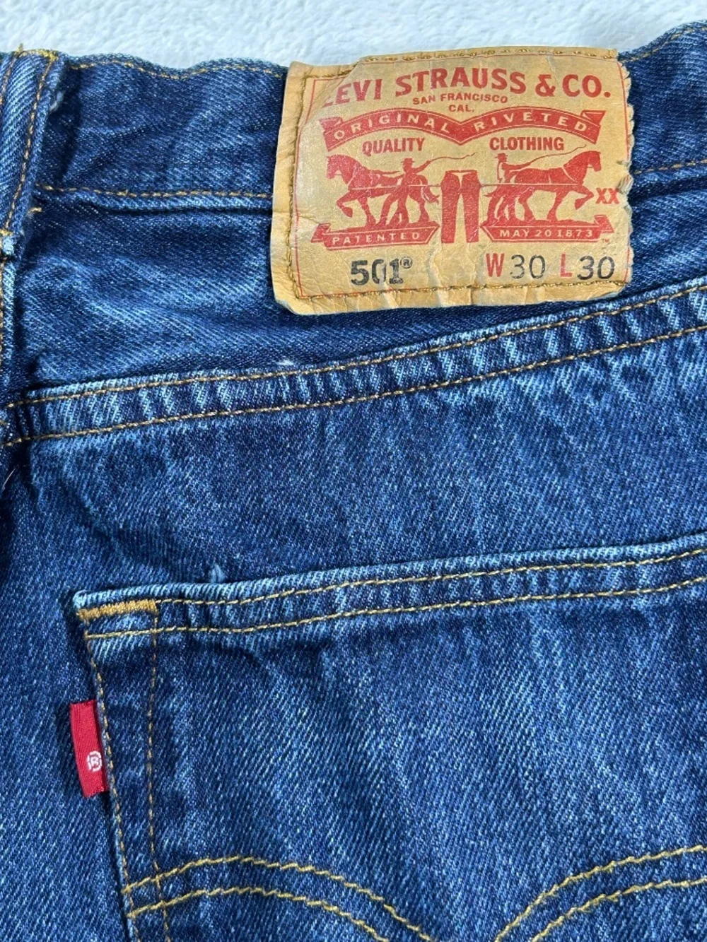 Levi’s 501 Straight Leg Jeans Dark Wash Denim W30 L30 Button Fly Western Indie